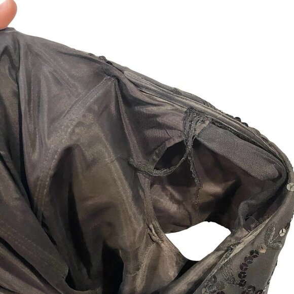 J. R. Nites Caliendo 80s 90s Prom Vintage Black Sequin Off Shoulder Fitted Dress - Picture 9 of 9